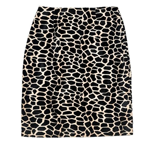 Central Falls faux fur giraffe fuzzy pencil skirt size 6 - Picture 1 of 10